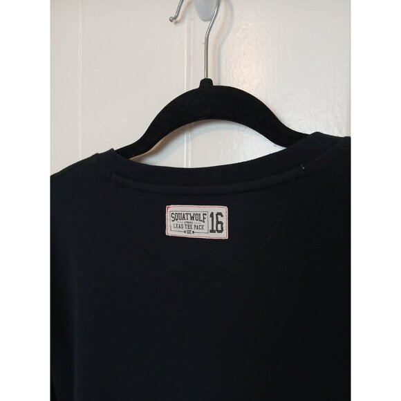 Squat Wolf Dry Knit Athletic T Shirt Logo Lifting Tee Mens XL Black Performance - Picture 6 of 13